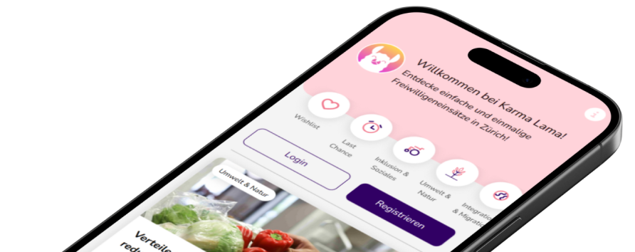 mockup of karmalama mobile app